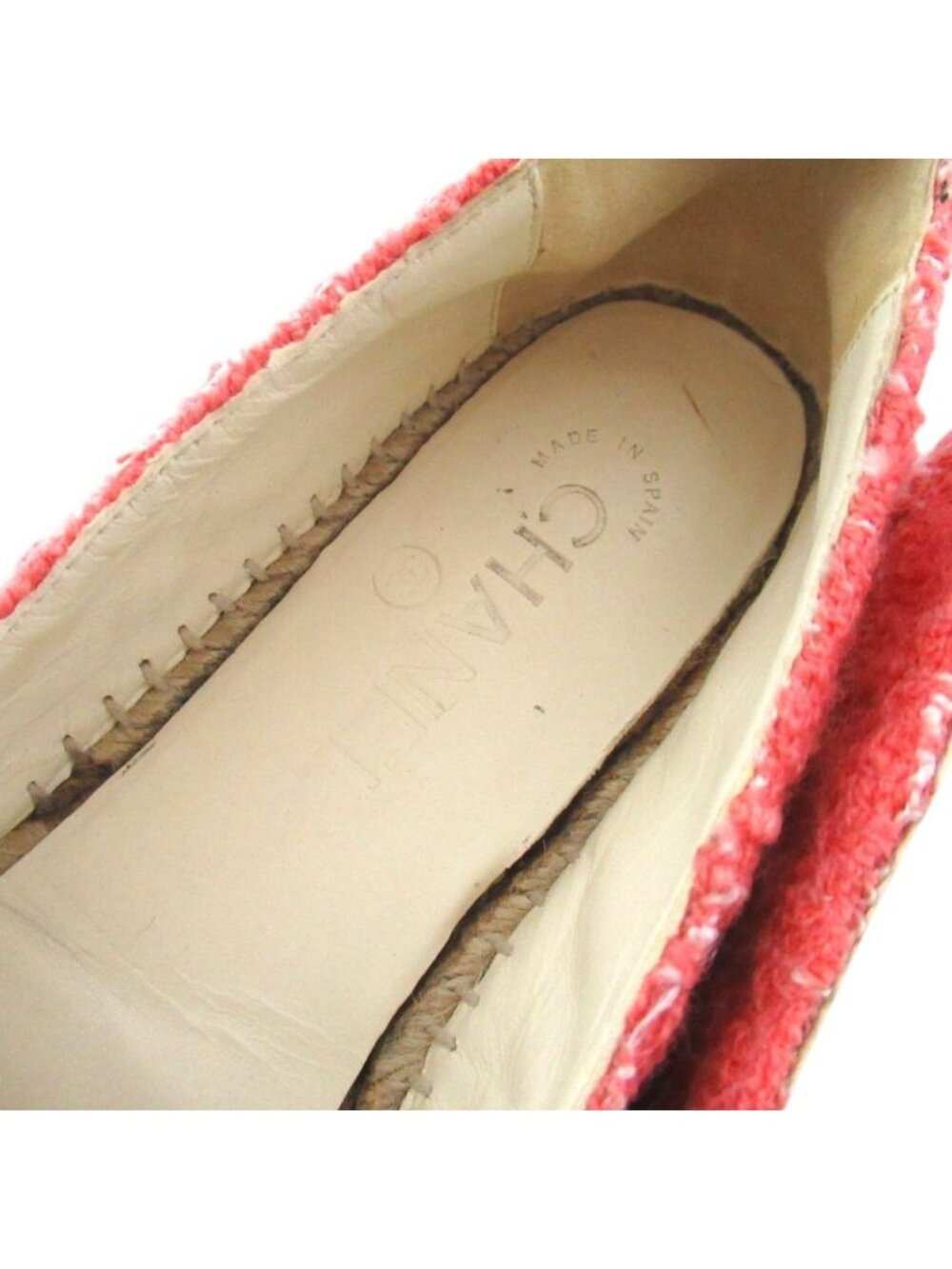 Chanel CC Logo Tweed Espadrilles Shoes Pink Black - Picture 5 of 10